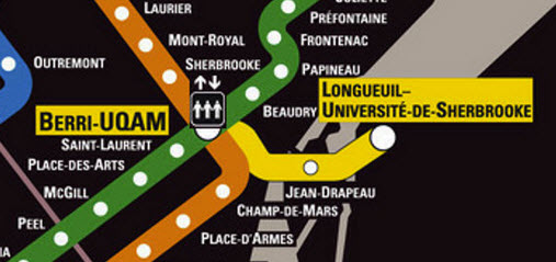 Carte du métro de Montral Station Longueuil
